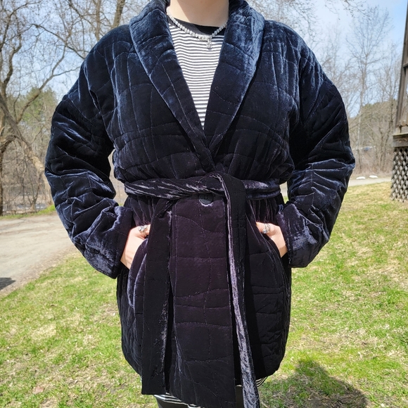 Eileen Fisher Velvet Midi Coat - Picture 8 of 10